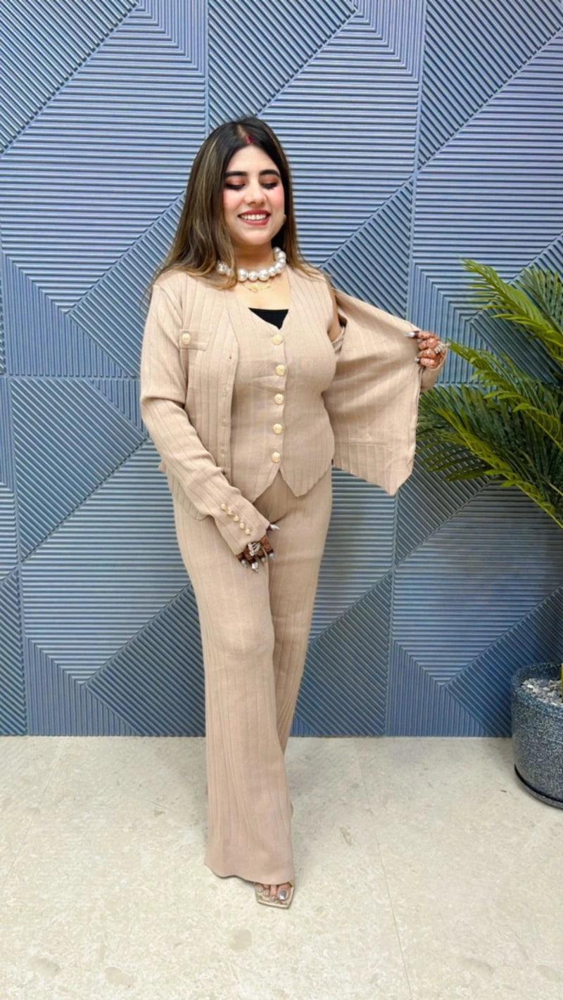 Premium Imported Knitted Fabric Cord Set GGR682