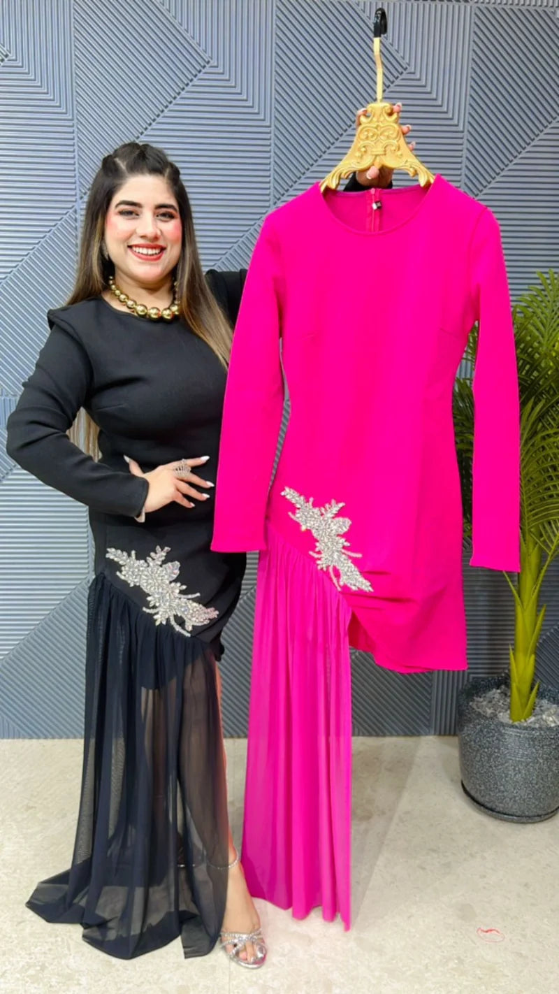 Stunning Premium Party Wear Dress - Heavy Quality Stretchable Imported Fabric GGR830