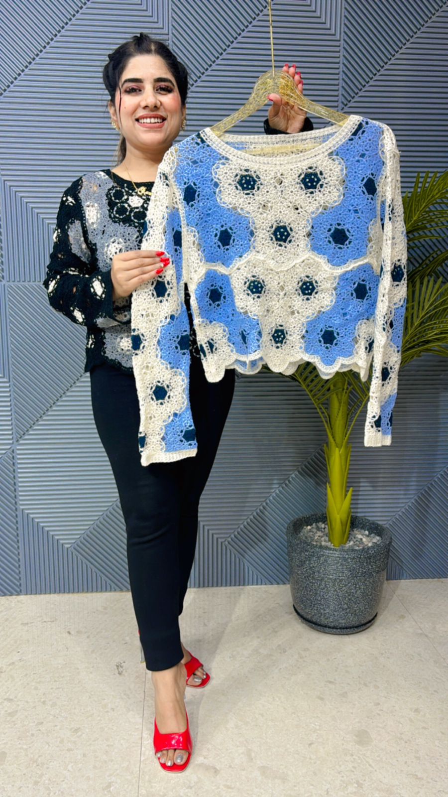 Summer Top With Honeycomb Pattern GGR1111