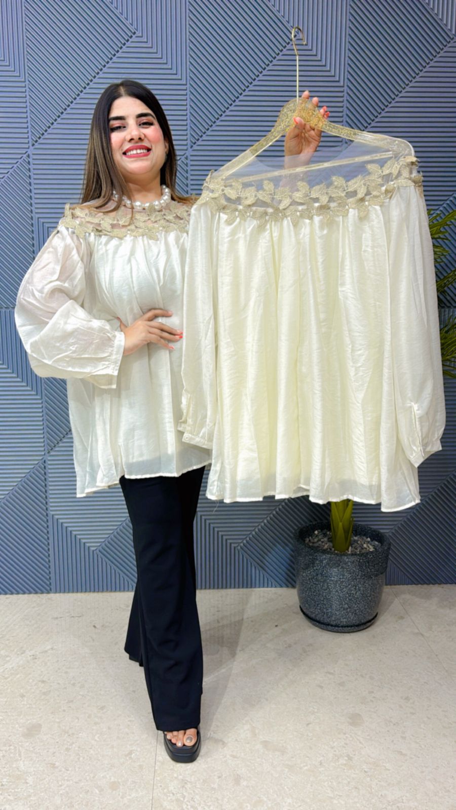 Premium Top With Beautiful Neck Work GGR1191