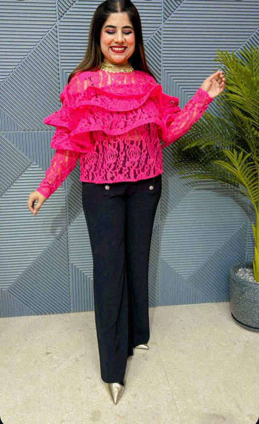 LACE TOP WITH LINING GGR1416