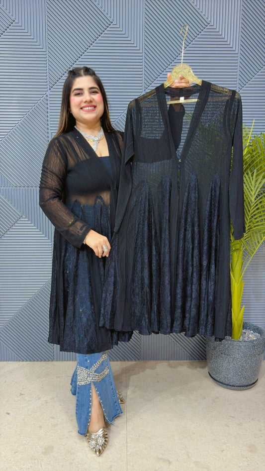 Power Net Shrug With Beautiful Work GGR1459