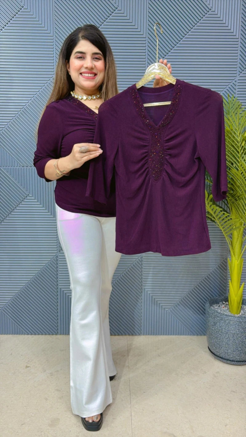 BEAUTIFUL SUMMER TOP WITH EMBROIDERED WORK GGR1541