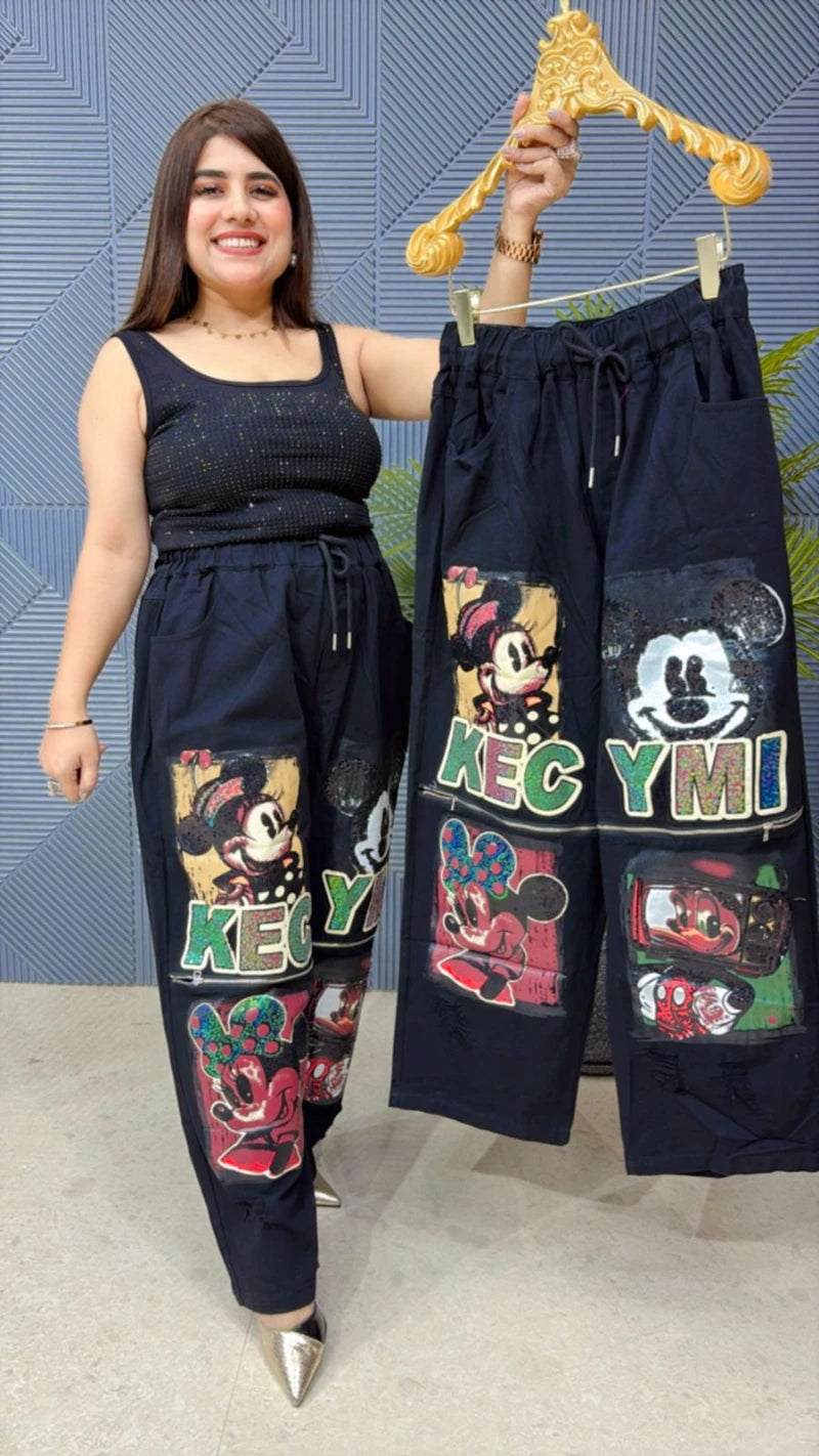 DENIM COTTON MIKKEY PANTS GGR1703