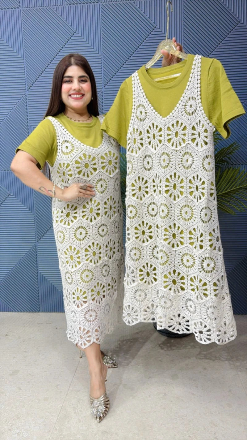 SUMMER WEAR DRESS WITH SHRUG GGR1708