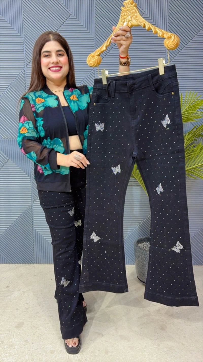 PREMIUM BUTTERFLY DENIM JEANS GGR1747