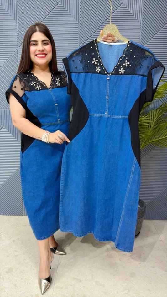 PREMIUM DENIM NET DRESS GGR1771