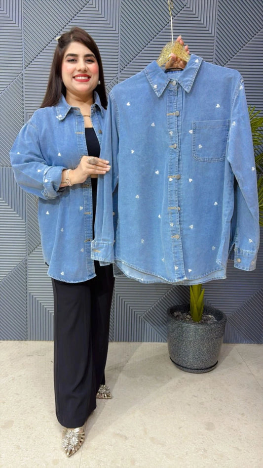 PREMIUM DENIM HEART SHIRT GGR1814