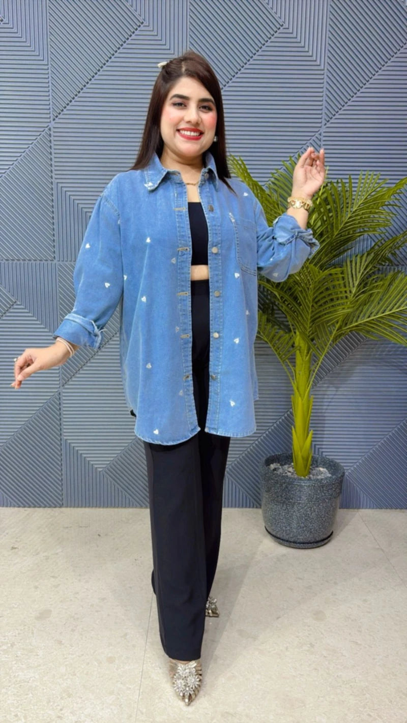 PREMIUM DENIM HEART SHIRT GGR1814