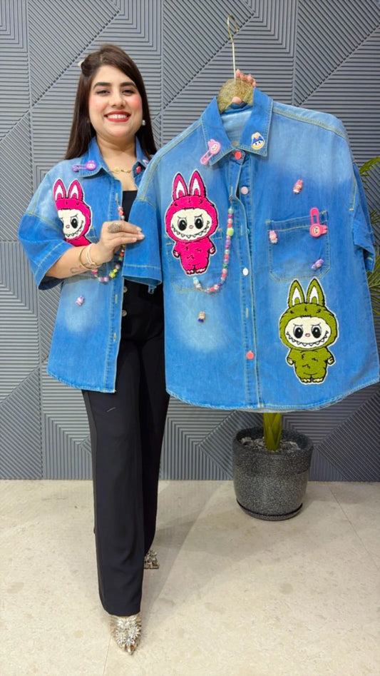 PREMIUM DENIM LABUBU SHIRT GGR1818
