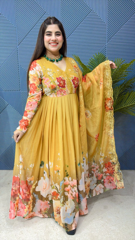 BEAUTIFUL ANARKALI SUIT WITH PRINTED DUPATTA GGR1836