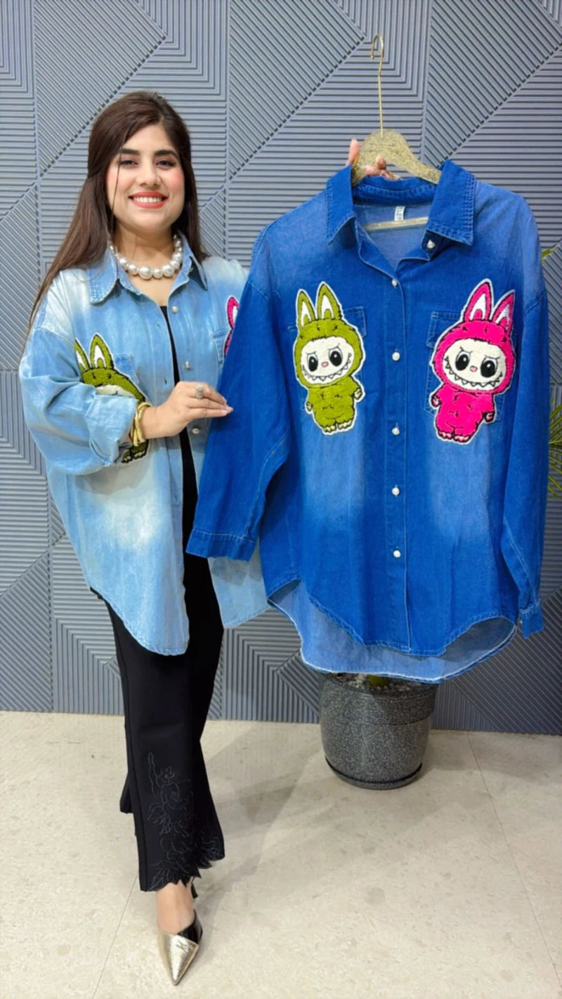 PREMIUM LABUBU DENIM SHIRT GGR1856