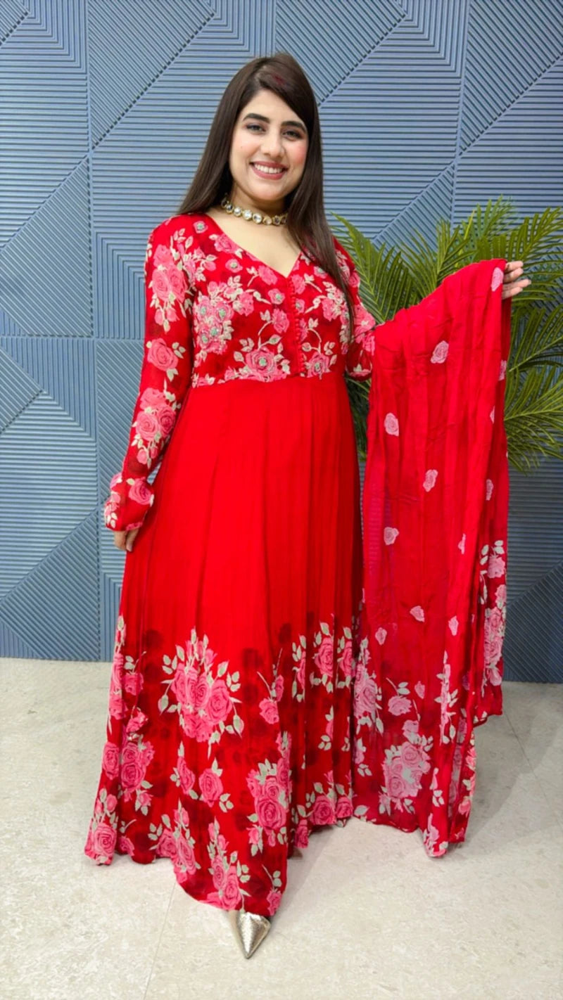 BEAUTIFUL ANARKALI SUIT WITH PRINTED DUPATTA GGR1875