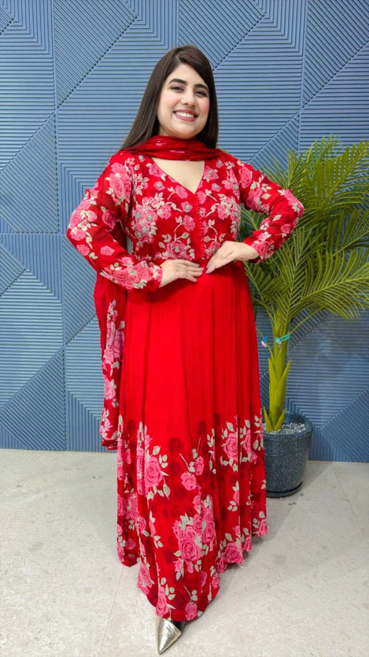 BEAUTIFUL ANARKALI SUIT WITH PRINTED DUPATTA GGR1875