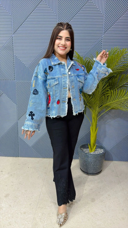 PREMIUM DENIM CROP JECKET GGR1880