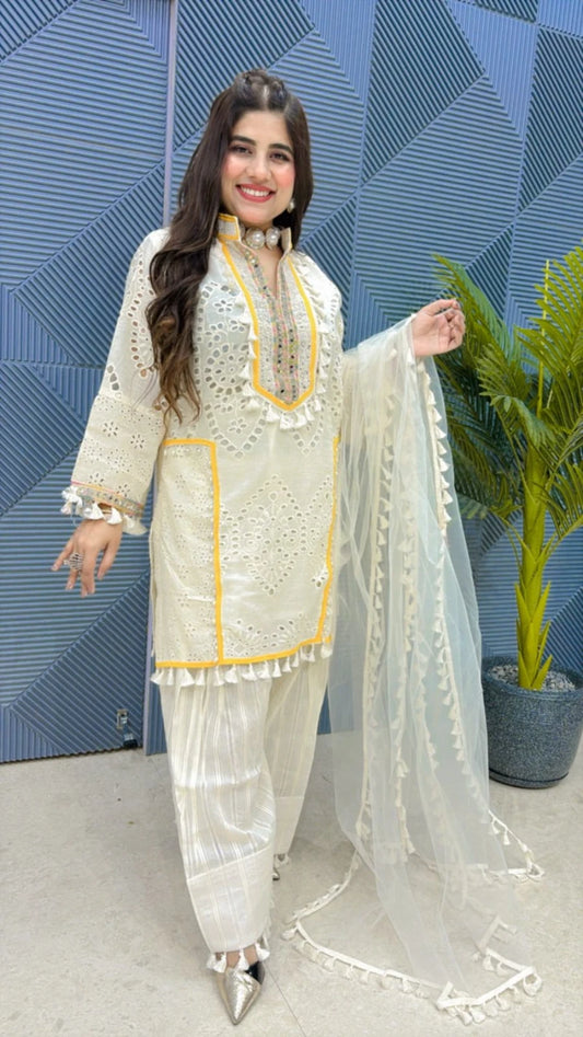PREMIUM 3 PCS FARSI SALWAR SUIT GGR1933