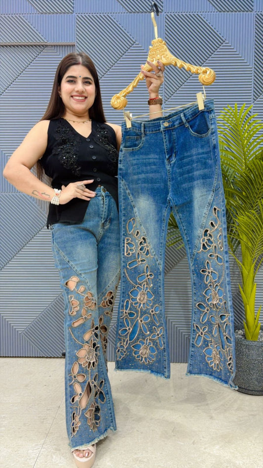 PREMIUM LASER CUT WORK JEANS GGR2020
