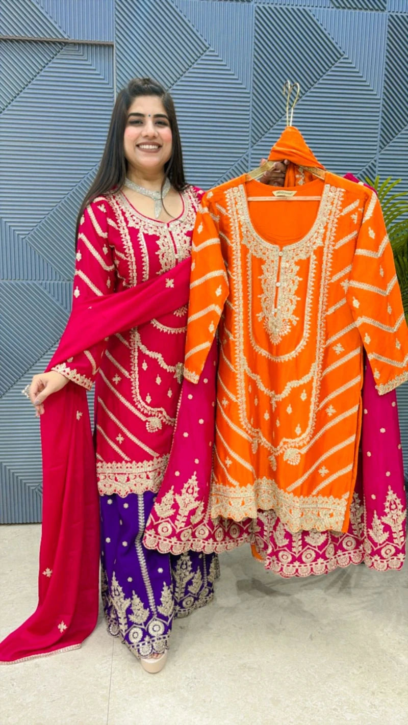 PREMIUM 3 PCS SHARARA SUIT GGR2032