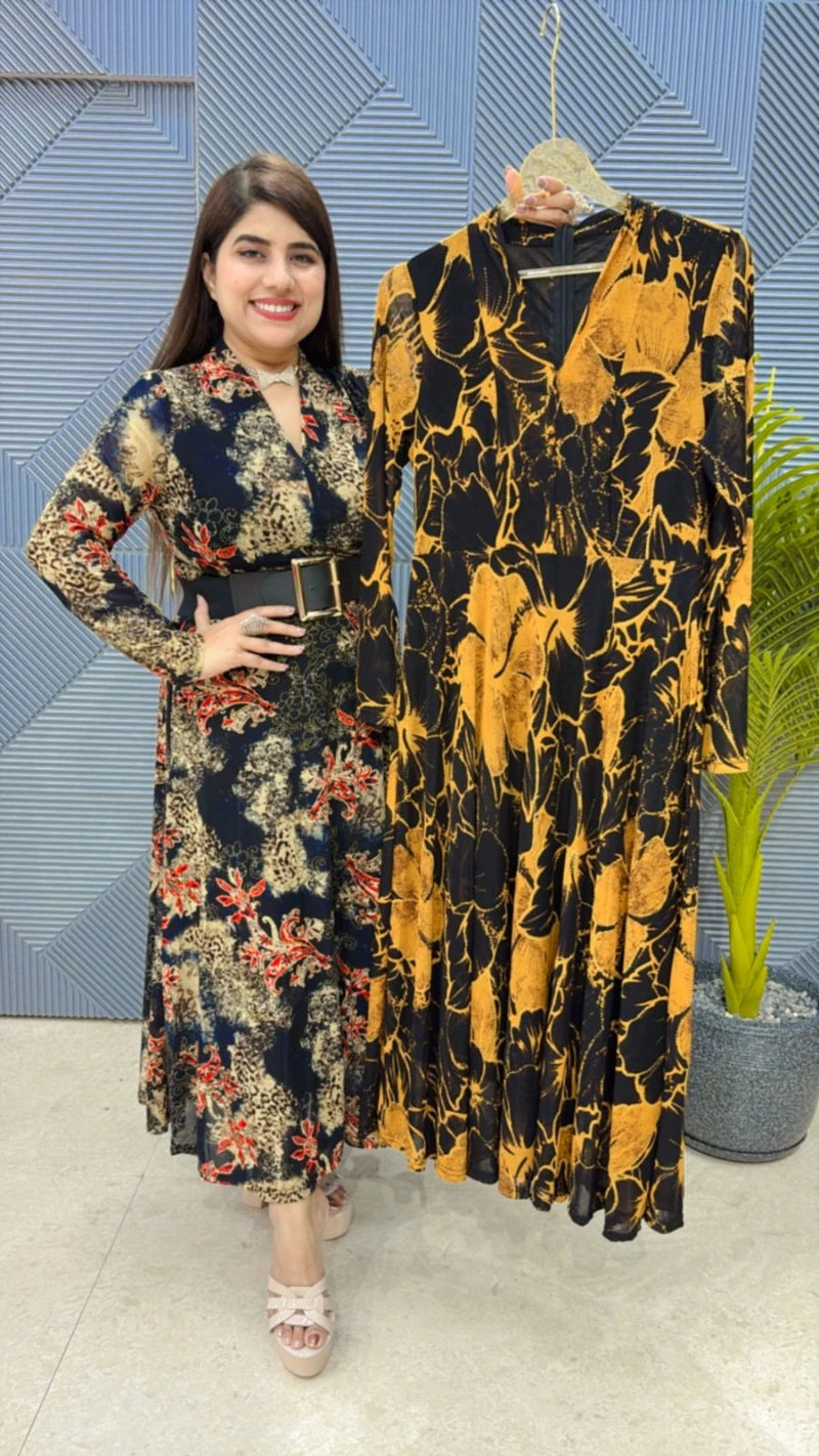 PREMIUM POWERNET DRESS WITH BELT GGR2071