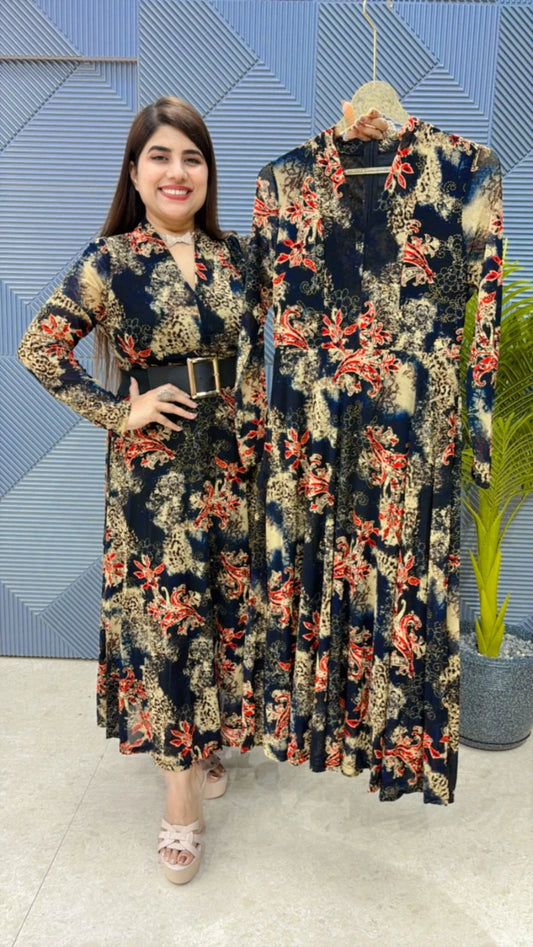 PREMIUM POWERNET DRESS WITH BELT GGR2071