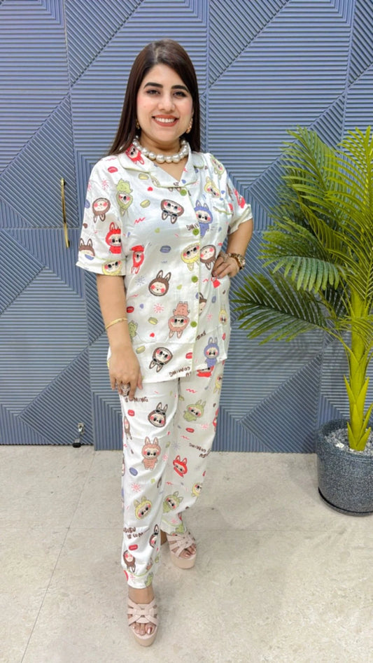 PREMIUM LABUBU PRINT NIGHT SUIT GGR3084