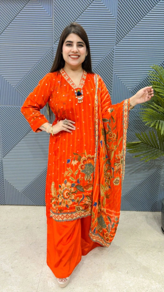 PREMIUM 3 PCS A-LINE PATERN SUIT GGR3104