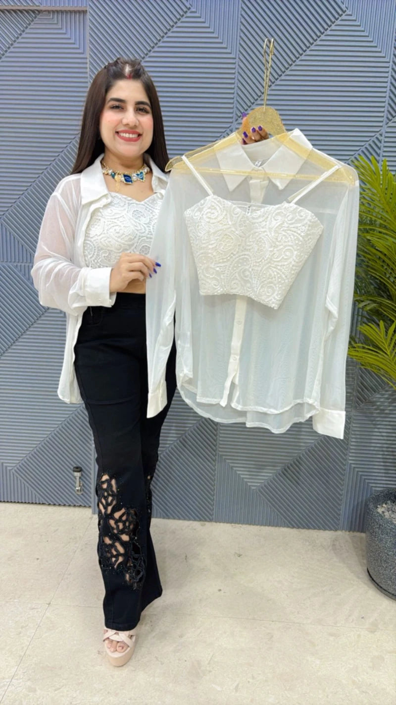 PREMIUM POWERNET SHIRT WITH BUSTIER GGR3139