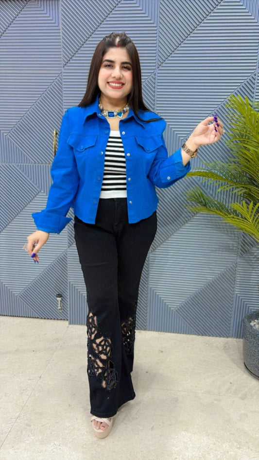 PREMIUM DENIM SHIRT WITH BUSTIER GGR3140