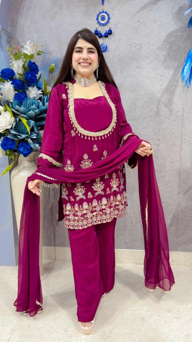 PREMIUM 3 PCS PLAZO SUIT GGR3257