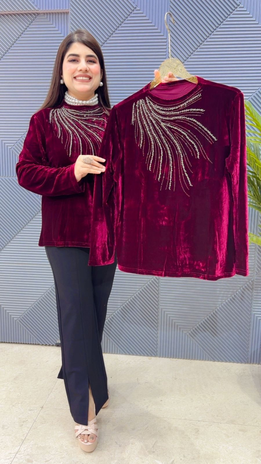 PREMIUM VELVET TOP GGR3266