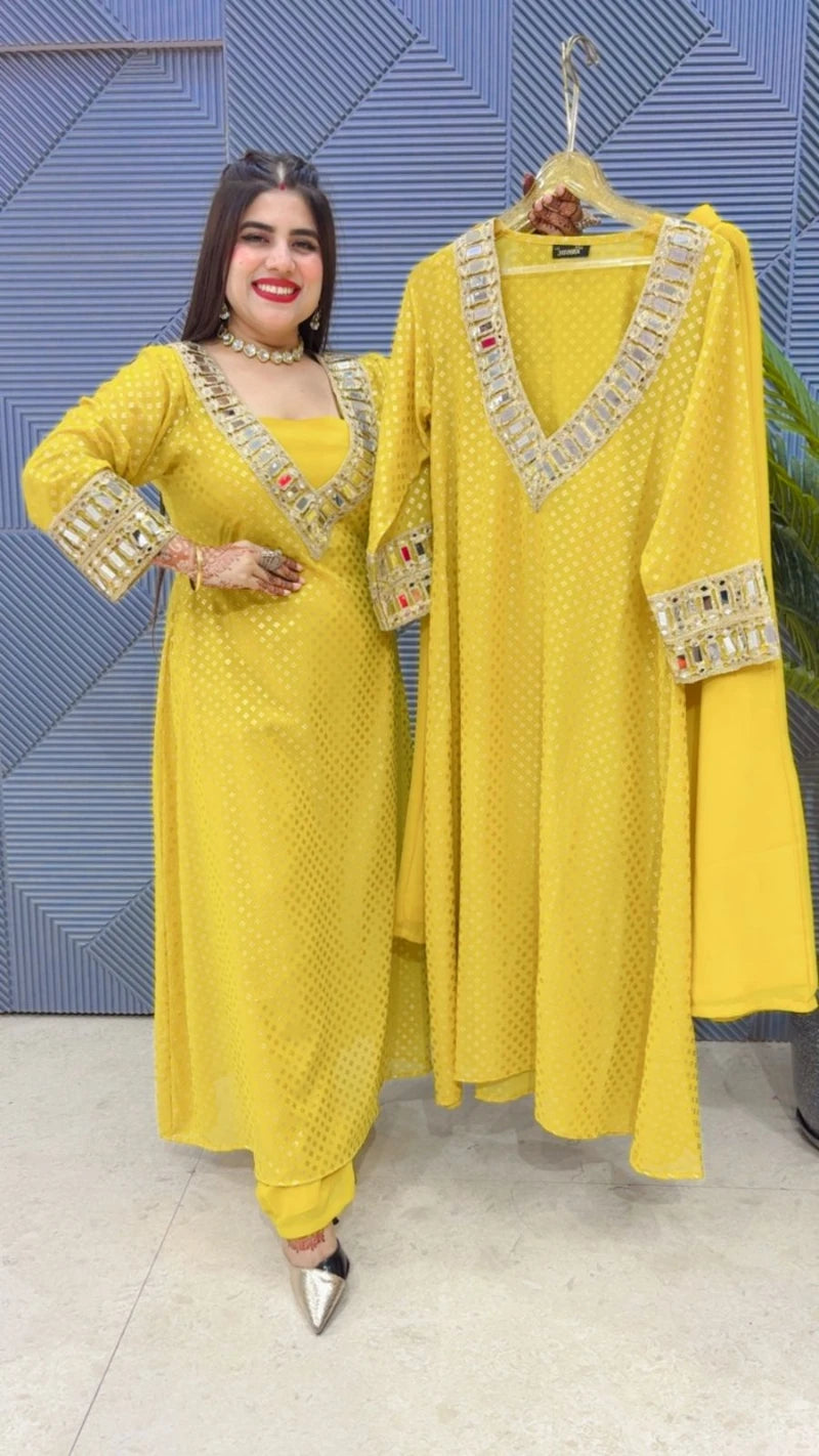 PREMIUM 3 PCS ETHENIC CO-ORD SET GGR3289