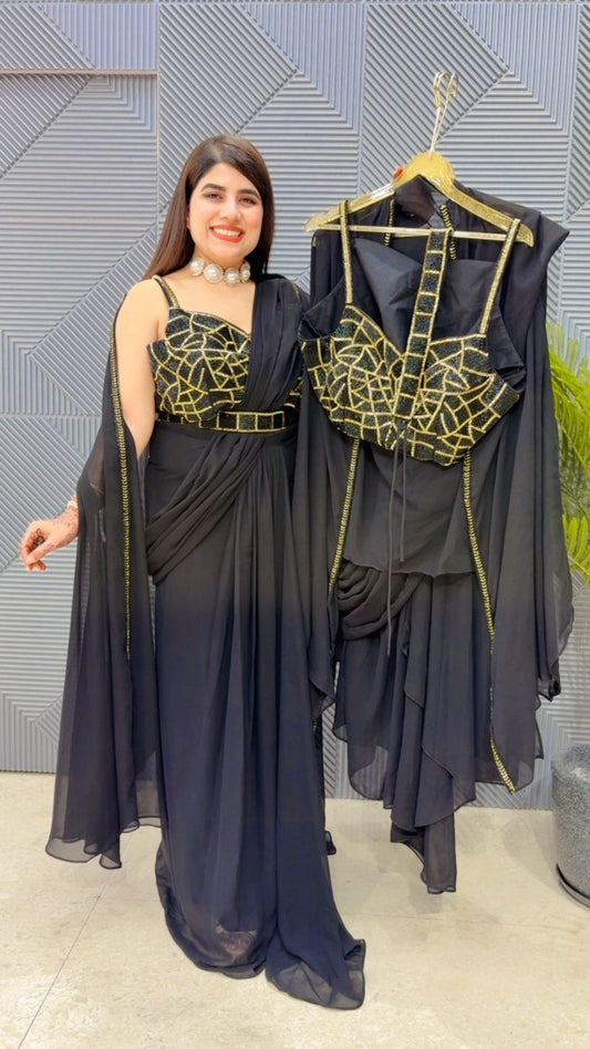 PREMIUM 4 PIECE SAREE SET GGR3294