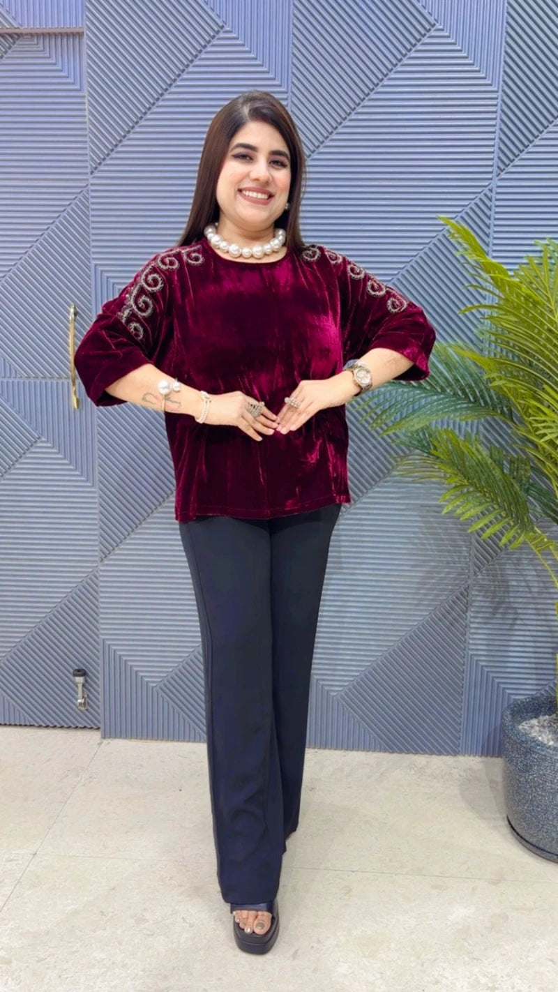 PREMIUM WINTER WEAR VELVET TOP GGR3315