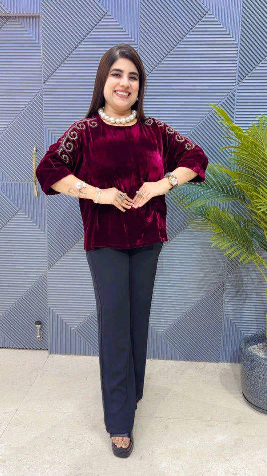 PREMIUM WINTER WEAR VELVET TOP GGR3315