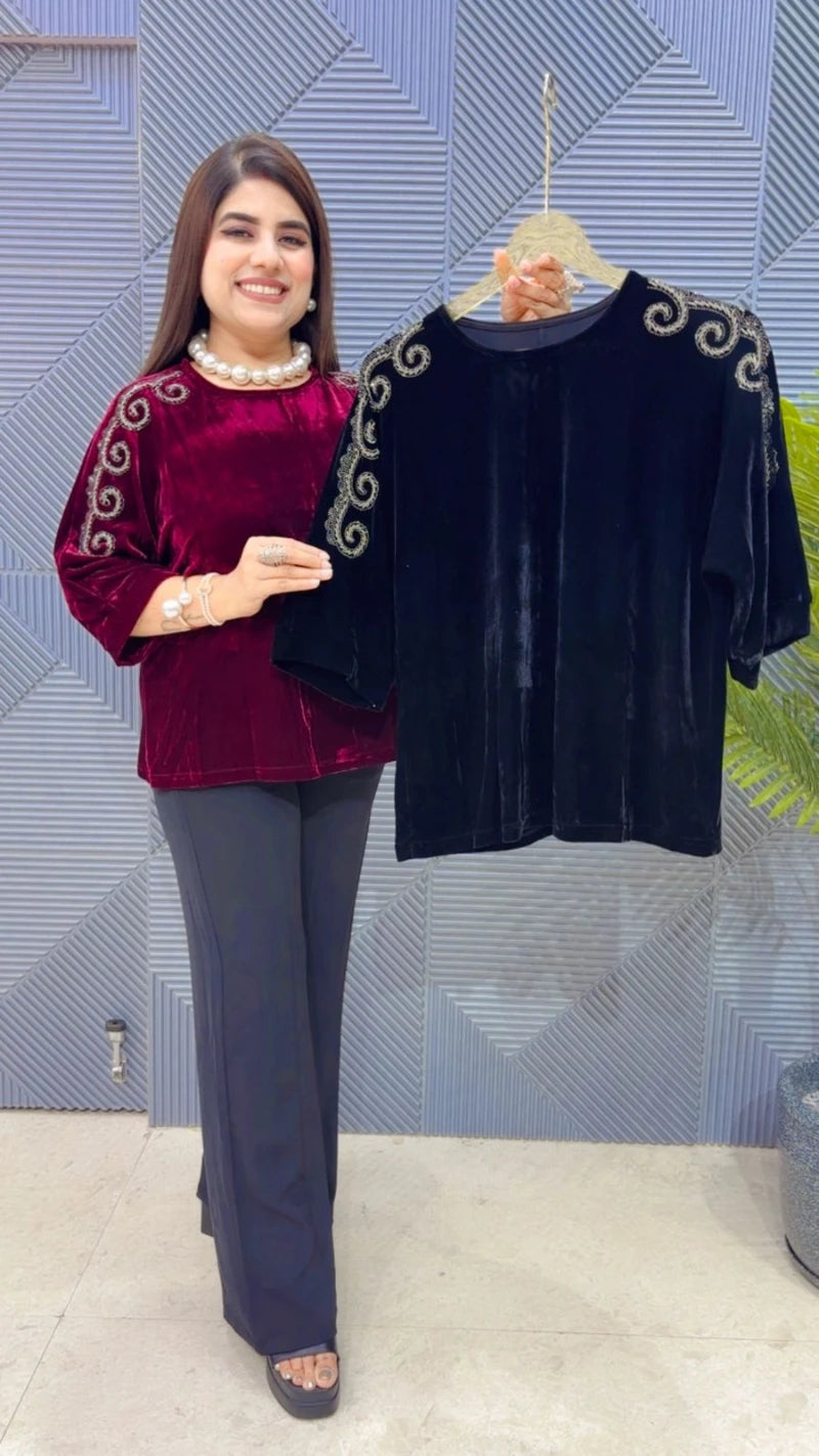 PREMIUM WINTER WEAR VELVET TOP GGR3315