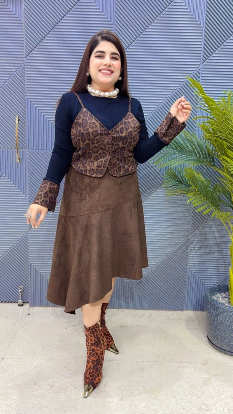 PREMIUM WINTERWEAR SWEAT SKIRT WITH BELT GGR3353