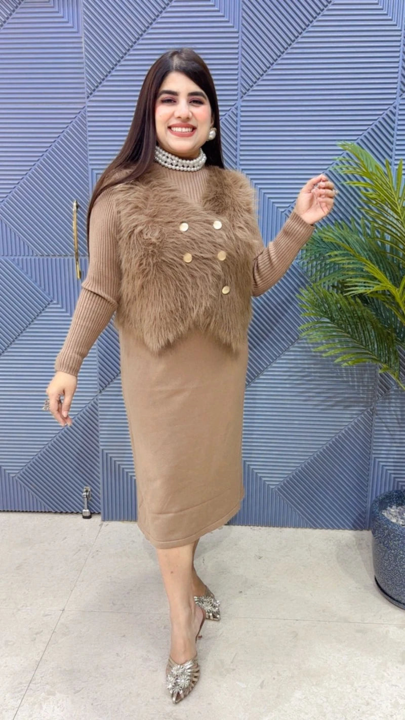 PREMIUM 2 PCS WINTERWEAR WOOLEN DRESS GGR3382