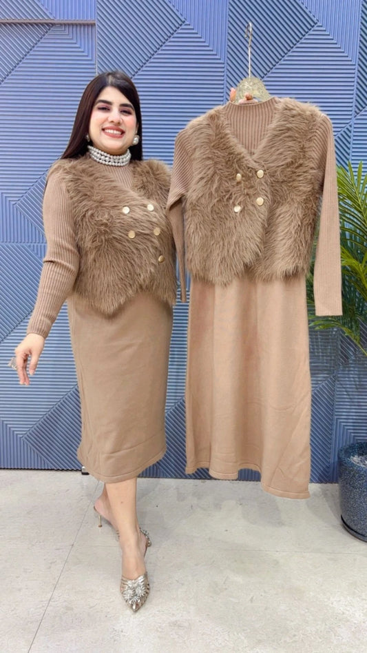 PREMIUM 2 PCS WINTERWEAR WOOLEN DRESS GGR3382