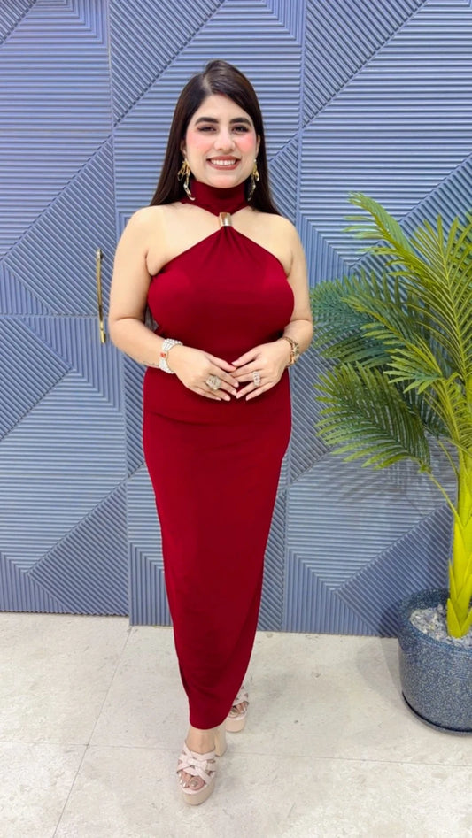 PREMIUM HALTER NECK DRESS GGR3422