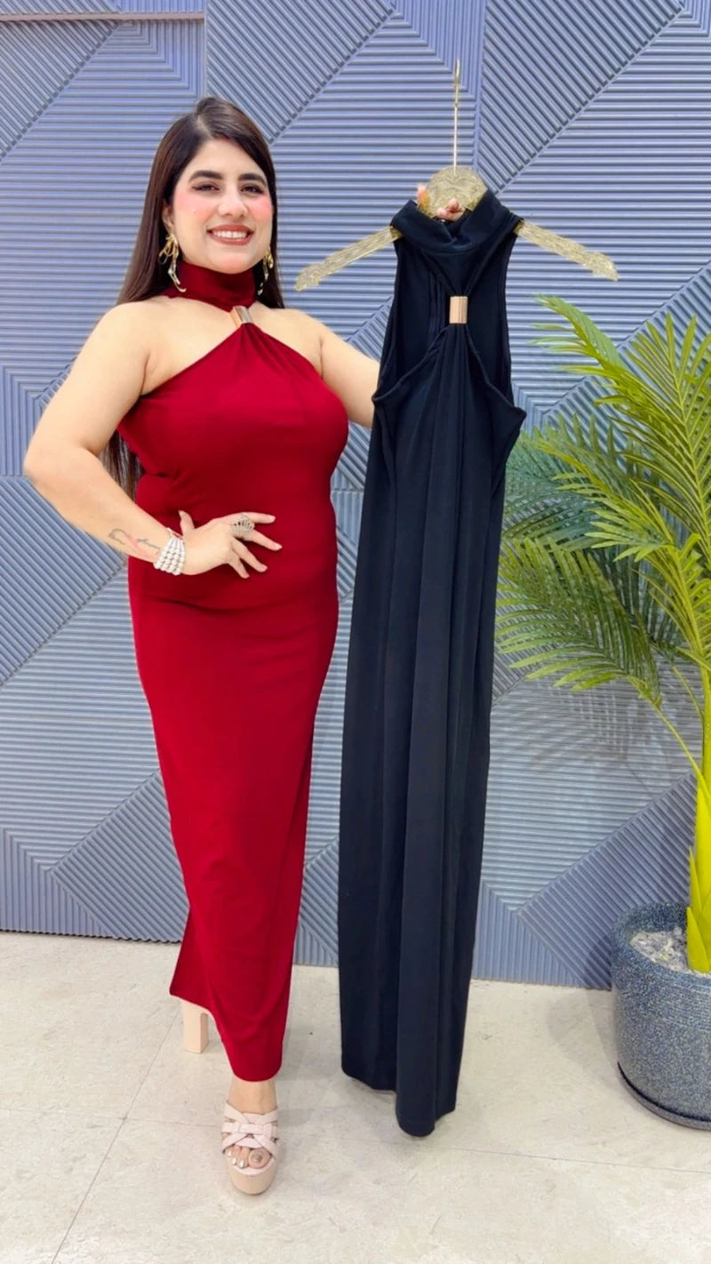 PREMIUM HALTER NECK DRESS GGR3422