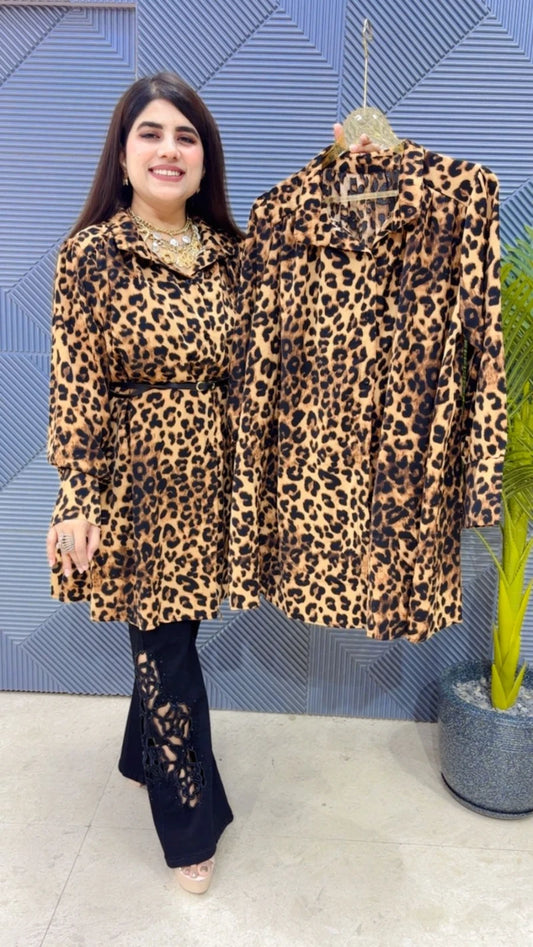 PREMIUM LEOPERD TOP WITH BELT GGR3448