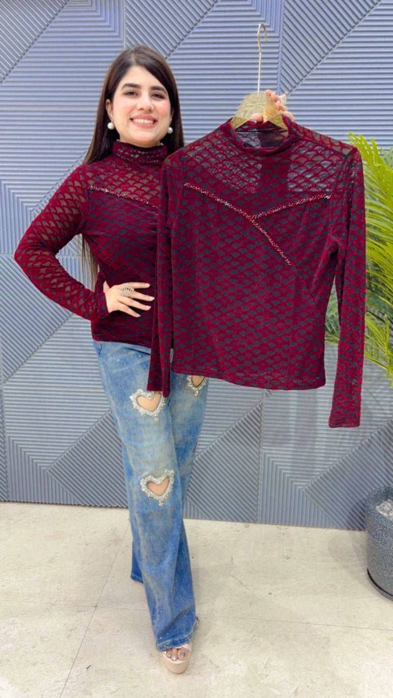 PREMIUM WINTERWEAR VELVET TOP GGR3533