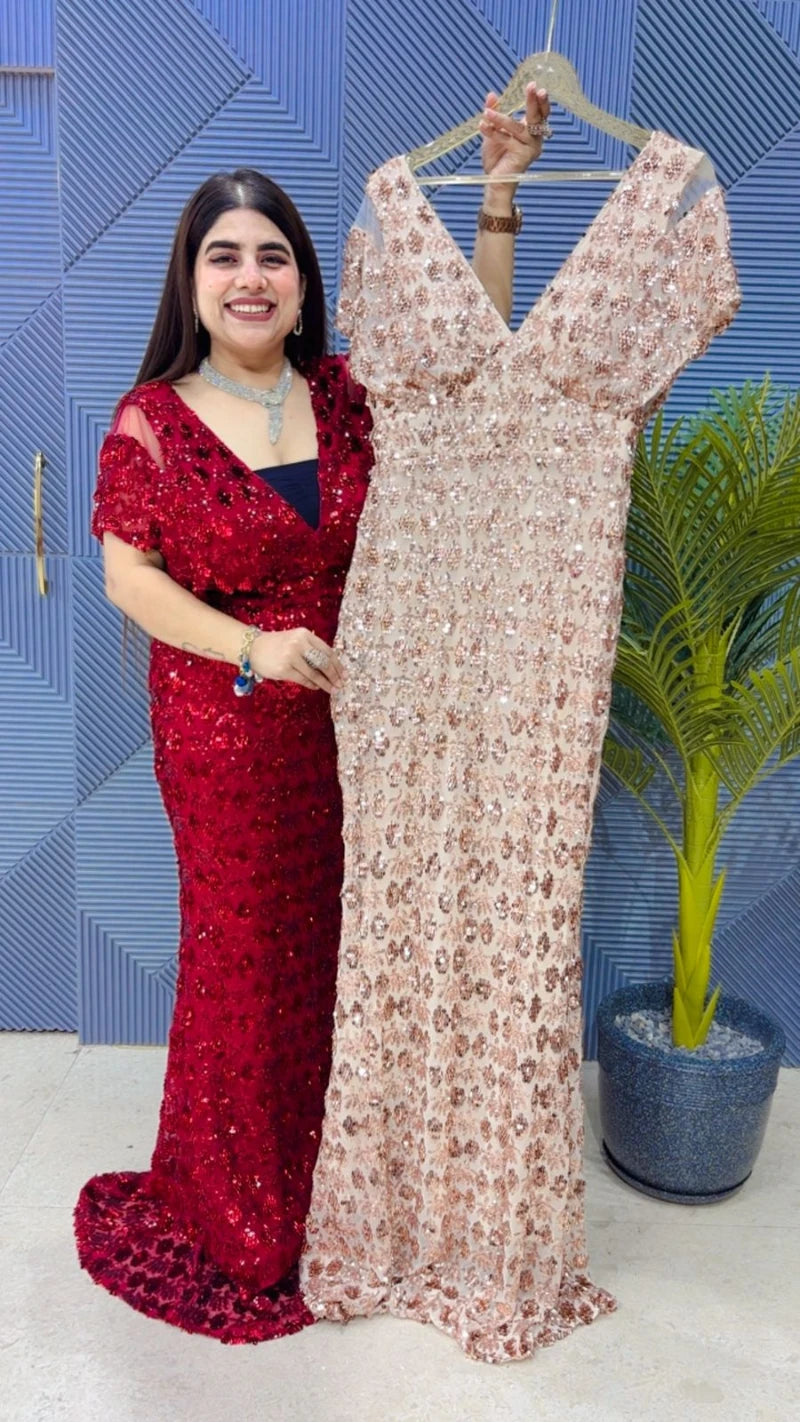 PREMIUM PARTYWEAR FISH CUT DRESS GGR3596