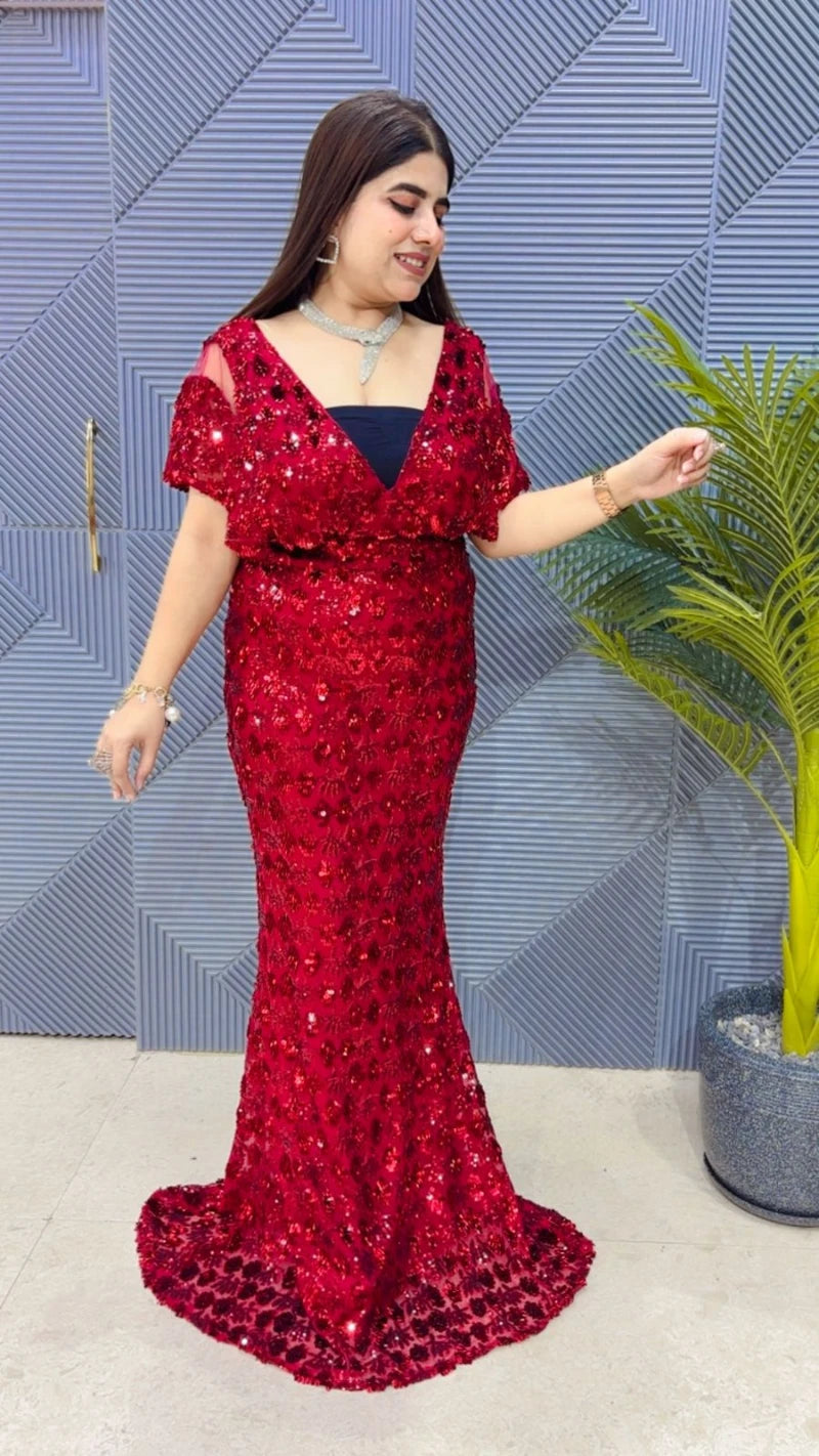 PREMIUM PARTYWEAR FISH CUT DRESS GGR3596