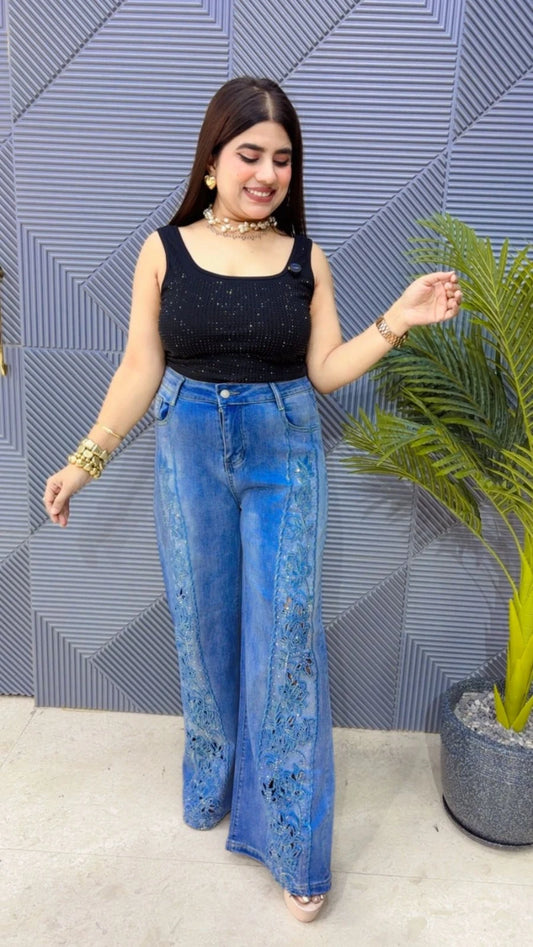 PREMIUM LASER CUT DENIM BOTTOM WEAR GGR3629