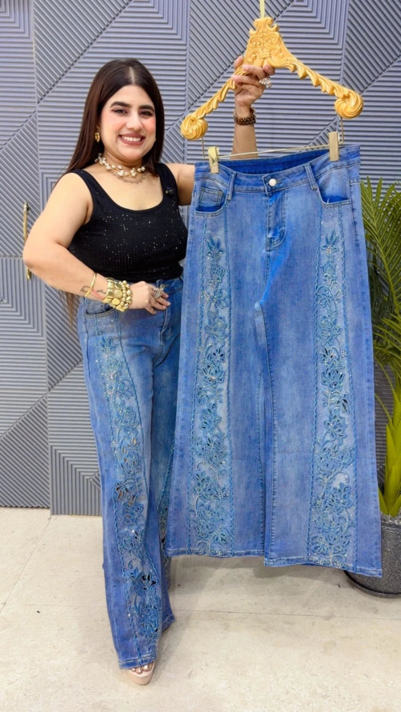 PREMIUM LASER CUT DENIM BOTTOM WEAR GGR3629