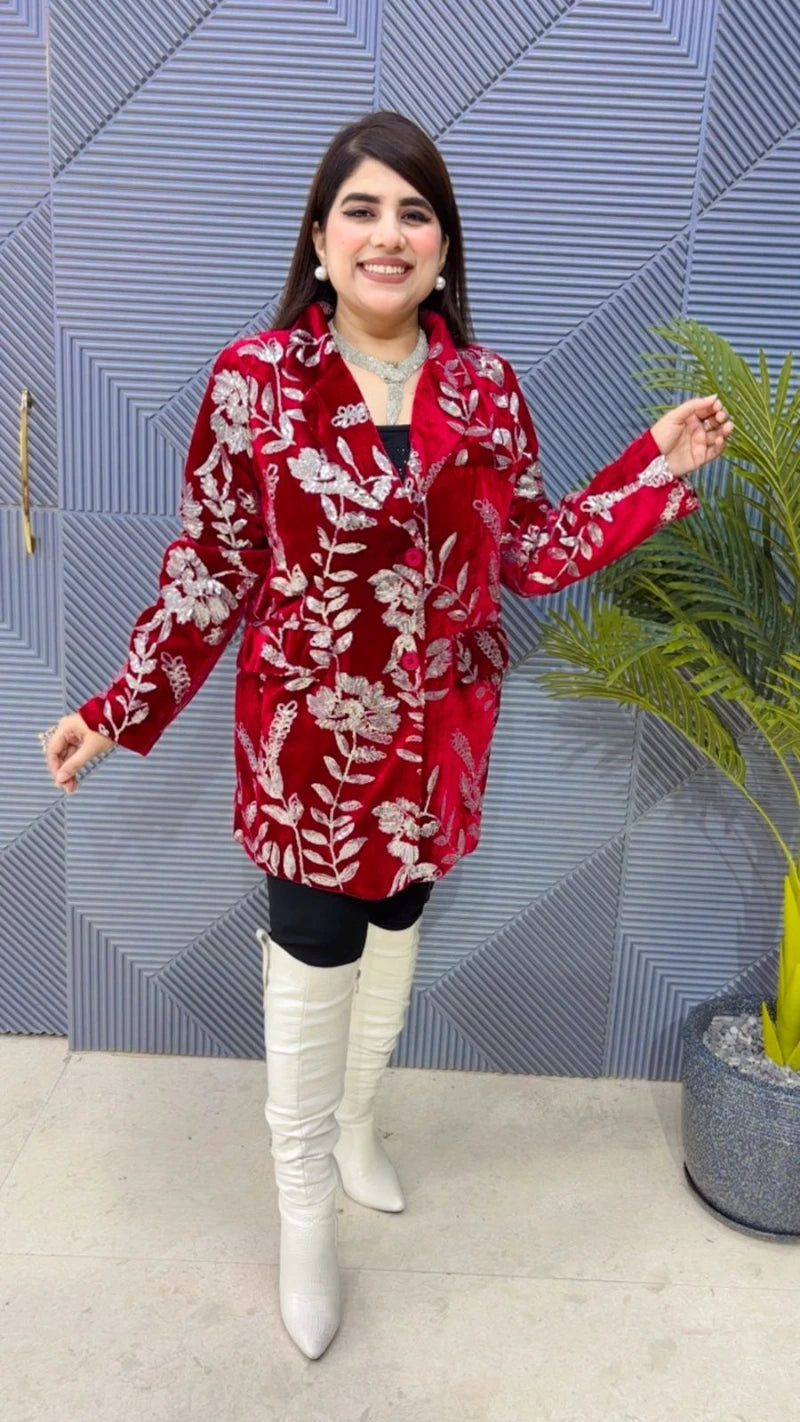 PREMIUM WINTERWEAR VELVET PARTY BLAZER GGR3638