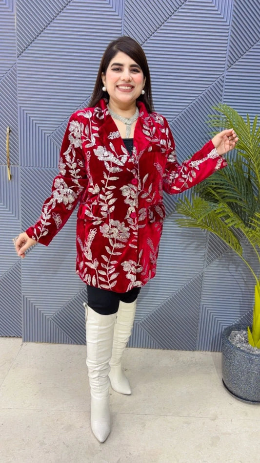 PREMIUM WINTERWEAR VELVET PARTY BLAZER GGR3638