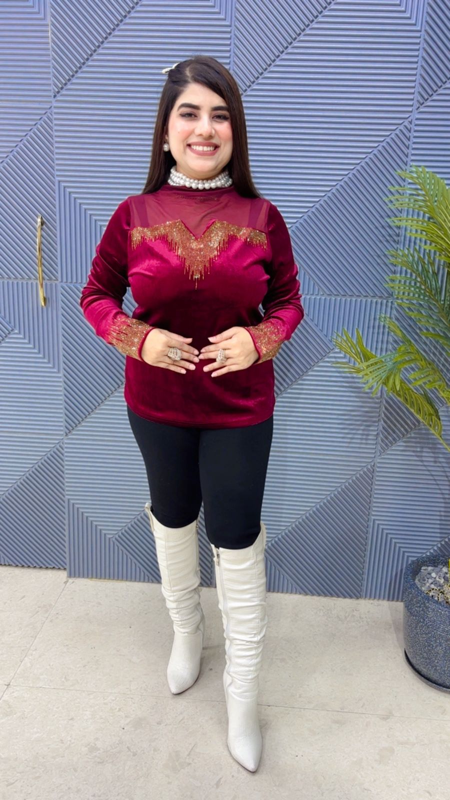 BEAUTIFUL VELVET TOP GGR3669