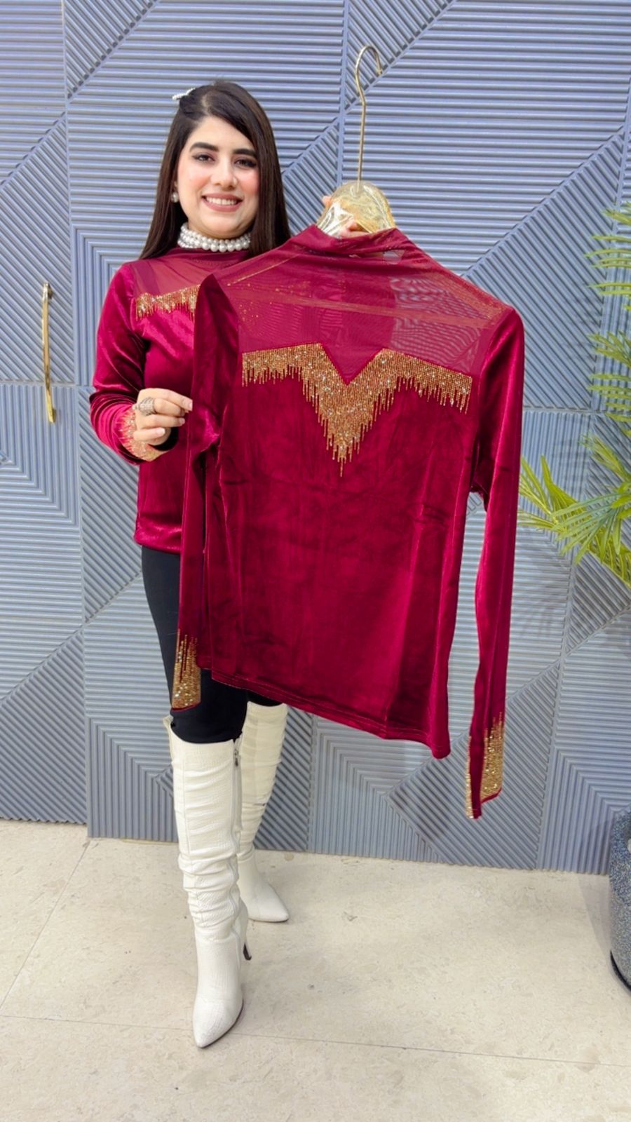 BEAUTIFUL VELVET TOP GGR3669